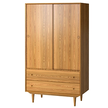 Quilda Wardrobe - Vintage-Inspired Storage Solution 3D model image 1 