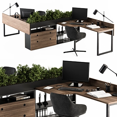 Elegant Office Set 46 - Boost Workplace Efficiency! 3D model image 1 