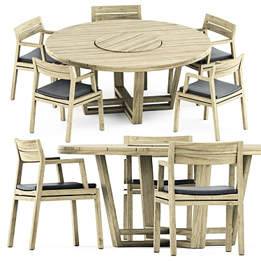 Sleek Costes Dining Set 3D model image 1 