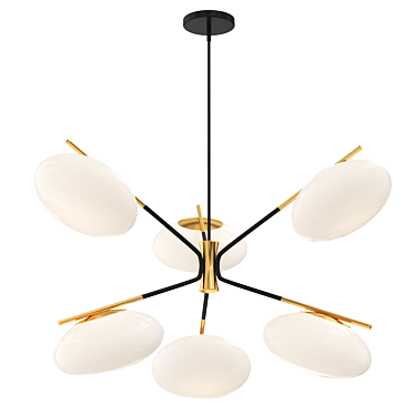 Elegant Pendant Lighting: Champignon 6-Light Chandelier 3D model image 1 