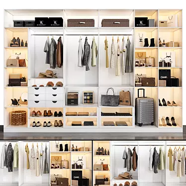 Versatile Wardrobe Set: Organized & Stylish 3D model image 1 