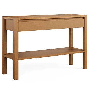 Adelita Oak Console Table: Elegant Storage Solution 3D model image 1 