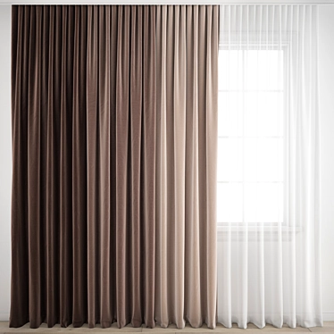 Premium Polygonal Curtain Model 3D model image 1 