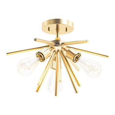 Luxury Lumos Semi Flush Mount 3D model image 1 