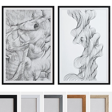 Modern Abstract Picture Frame Set 3D model image 1 