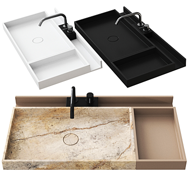 Organized Bliss: Washbasin with Trays 3D model image 1 