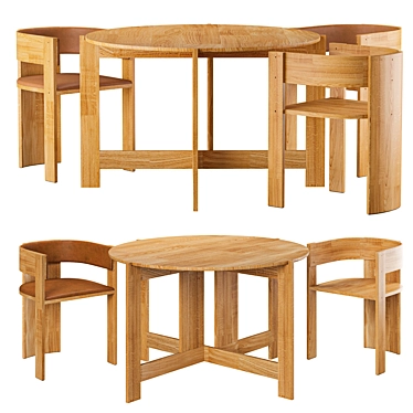 Collector Oak Dining Set 3D model image 1 