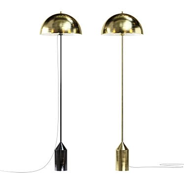 Vintage Metal Floor Lamp 3D model image 1 