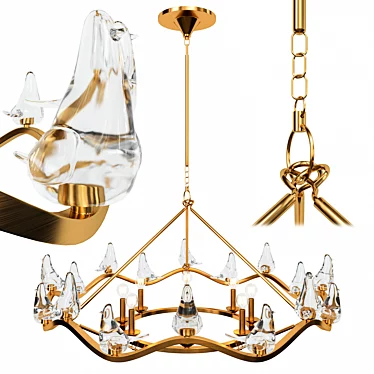 Arteriors Dove Gold Chandelier 3D model image 1 