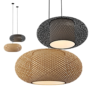 Rattan Pendant Light - Sleek and Stylish 3D model image 1 