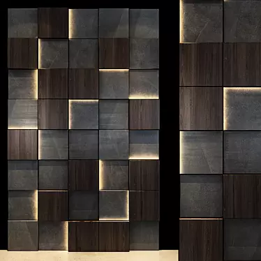 Modern Wood Wall Panel 63 3D model image 1 