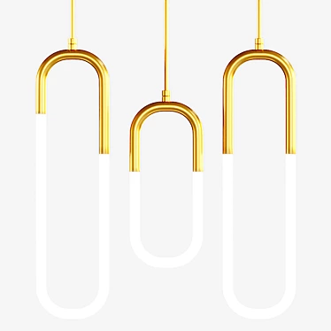Gabi Pendant Lamp: Stylish Glass and Brass Lighting 3D model image 1 