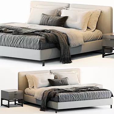 Contemporary Minotti Tatlin Bed 3D model image 1 