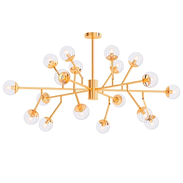 Schwerin 18-Light Modern Linear Chandelier 3D model image 1 