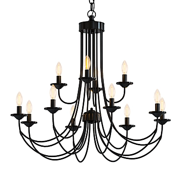 Estelle 12-Light Classic Chandelier 3D model image 1 