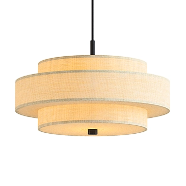 Elegant Shaded Drum Chandelier 3D model image 1 