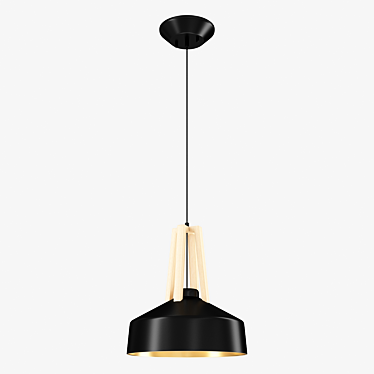 Sleek Drop Lamp: White_Black 3D model image 1 