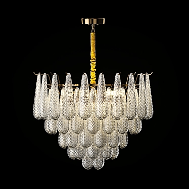 Elegant Brass 8-Light Chandelier 3D model image 1 