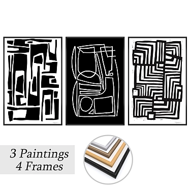 Elegant Wall Art Set | No. 3688 3D model image 1 