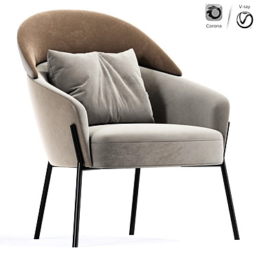 Wam Lounge Armchair: Unrivaled Comfort & Style 3D model image 1 