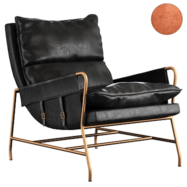 Modern Sonoma Black Leather Chair 3D model image 1 