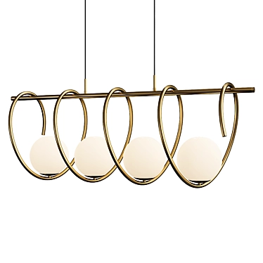 Modern Gubbio Linear Chandelier 3D model image 1 