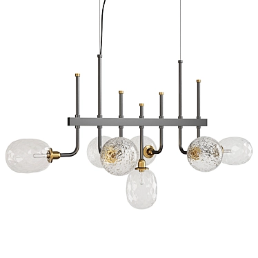 Sleek Metera Linear Chandelier 3D model image 1 