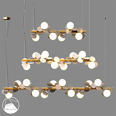 Lauren Hip Chandelier: Elegant Illumination in 3 Lengths 3D model image 1 