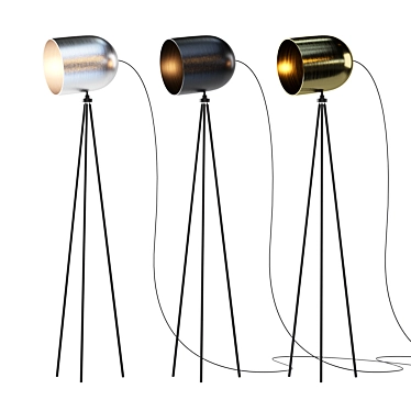 Cinema Floor Lamp: Tripod and Spotlight 3D model image 1 