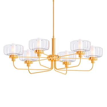 Elegant Six-Light Pendant 3D model image 1 