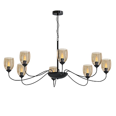 Elegant Eight-Light Chandelier 3D model image 1 