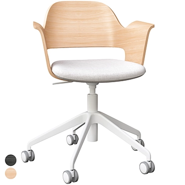 Sleek Oak Conference Chair 3D model image 1 