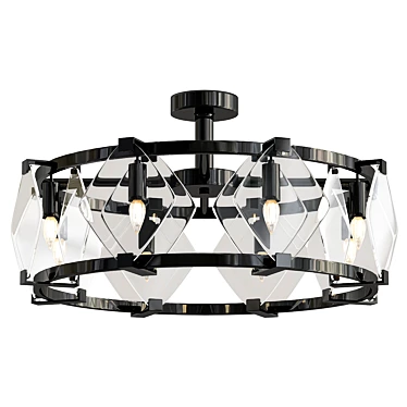 Elegant Aragon Ceiling Chandelier 3D model image 1 