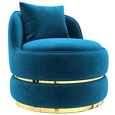 Modern Teal Swivel Vanity Chair 3D model image 1 