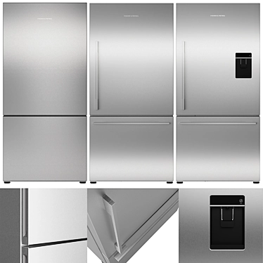 Fisher & Paykel Set 1 Fridges: Stylish and Spacious 3D model image 1 