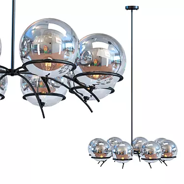 Sleek Black Pendant Lamp 3D model image 1 