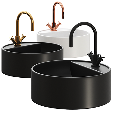 Slim Countertop Washbasin: Stylish & Space-saving 3D model image 1 
