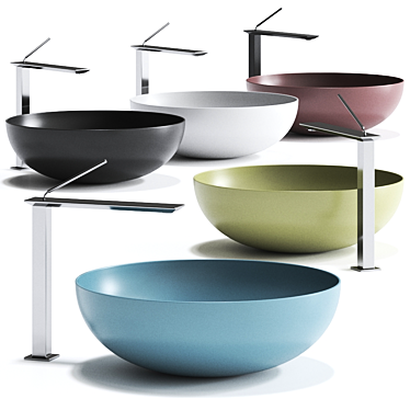 Valdama POD Round Washbasin: Sleek Design, Vibrant Colors 3D model image 1 
