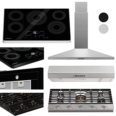 SAMSUNG Home Appliance Set: Stylish and Functional 3D model image 1 