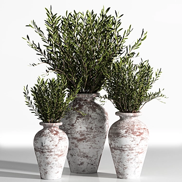 Lush Indoor Plant Set: Stylish 2015 Collection 3D model image 1 