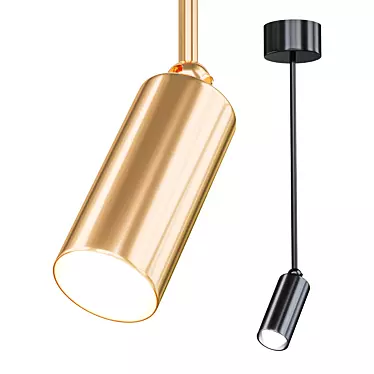 Sleek Cylinder Pendant Light 3D model image 1 