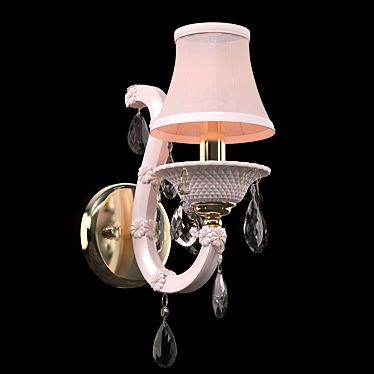 Elegant Crystal Waterfall Lamp 3D model image 1 