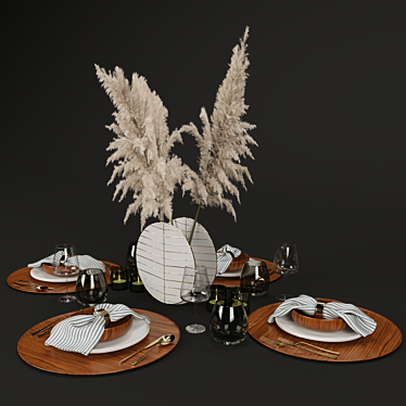 Luxury Table Setting 3D Model 3D model image 1 