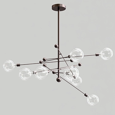 Modern Glass Ball LED Chandelier 3D model image 1 