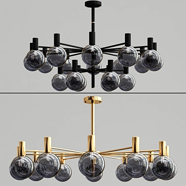 Radiant Spherical Chandeliers Collection 3D model image 1 