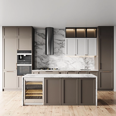 Versatile Modern Kitchen Set - Model 0115 3D model image 1 