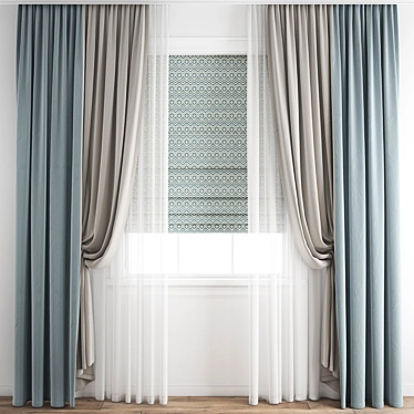 Polygonal Curtain Model - High-Quality Design 3D model image 1 