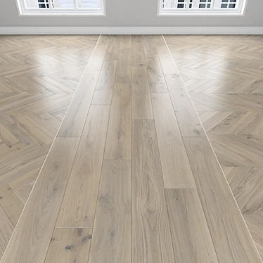 Parquet Oak Collection: Herringbone, Linear & Chevron 3D model image 1 