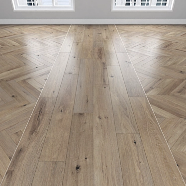 Oak Parquet: Herringbone, Linear & Chevron 3D model image 1 