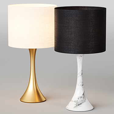 Elegant Brass Table Lamp 3D model image 1 